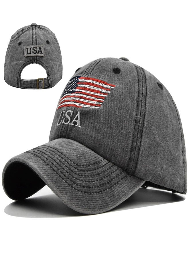 FACITE American Flag Hat for Men Women Baseball Cap USA Flag Hat for Men 4th of July Outfit for Women Accessories Embroidery Vintage Cotton Trucker Hat Men Patriotic Ball Cap Snapback Dad Hat Adjustable Gift - Image 1